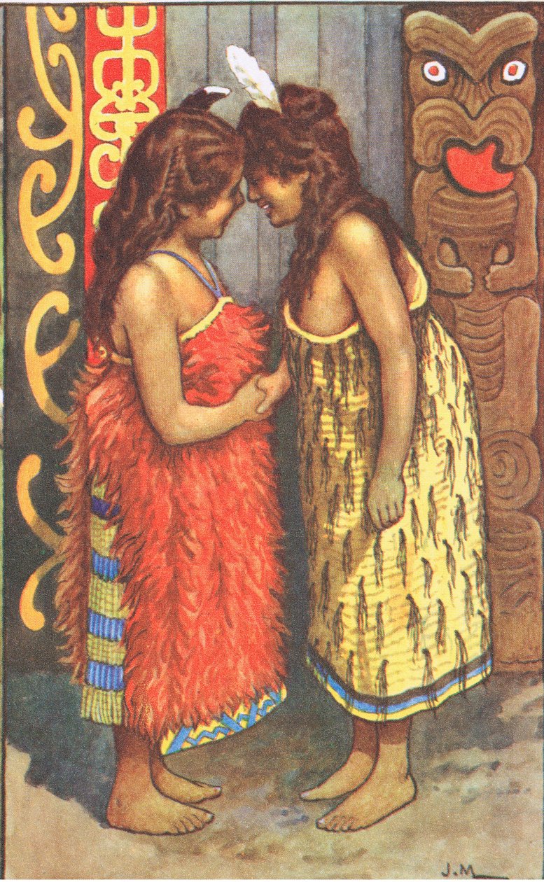 Maori-Mädchen, aus MacMillan Schulpostern, ca. 1950-60er von J. Macfarlane
