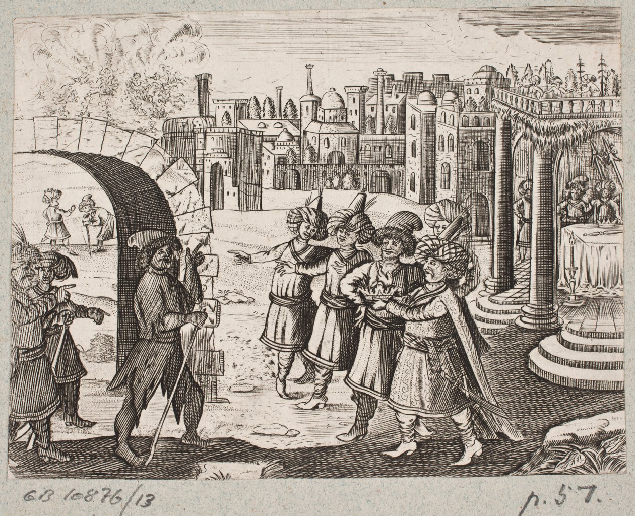 Illustration zu Adam Olearius, „Persianischer Rosenthal von einem sinnreichen Poeten Schich Saadi […]“, Schleswig 1660 von J. Muller