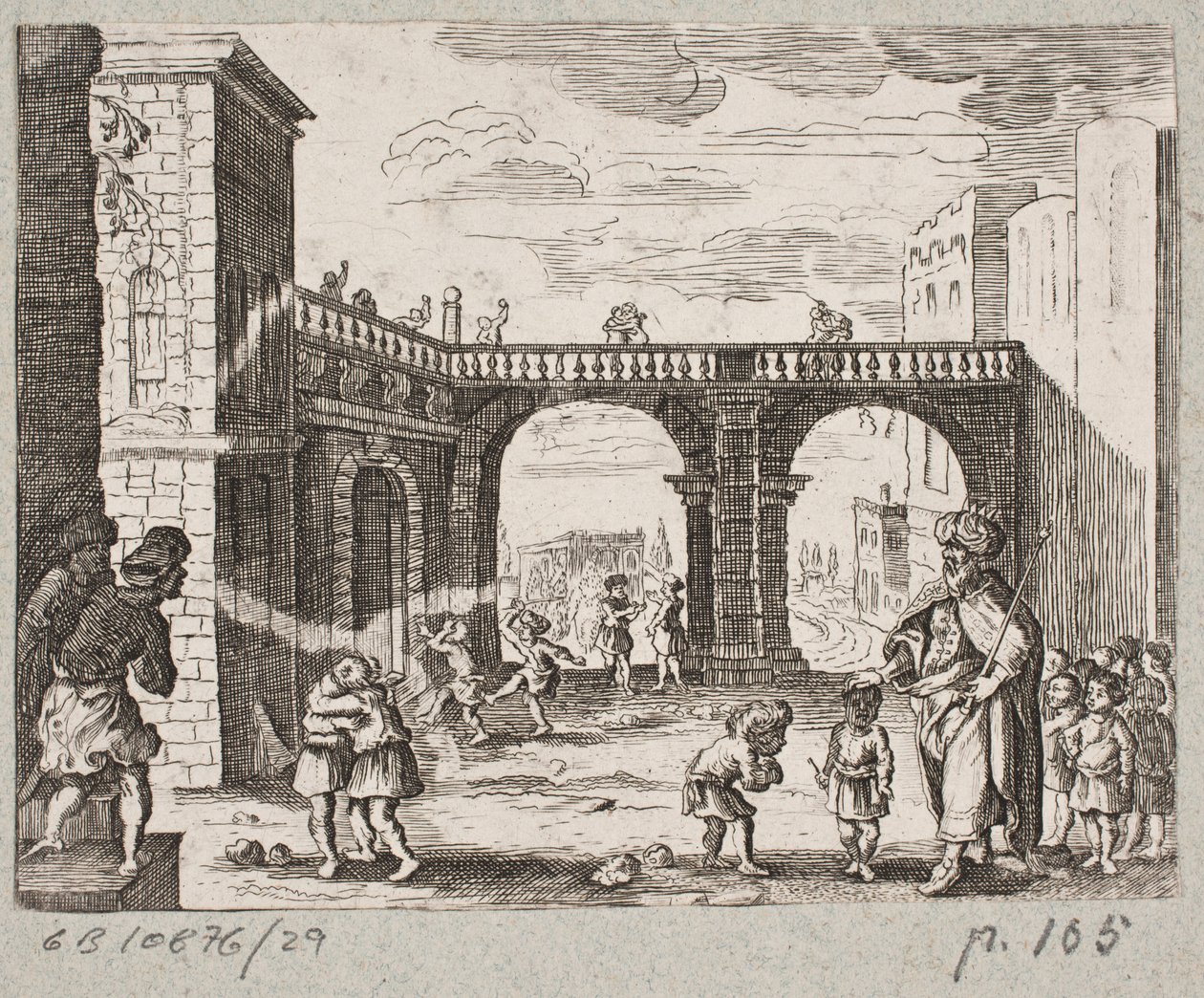 Illustration zu Adam Olearius, „Persianischer Rosenthal von einem Sinnreichen Poeten Schich Saadi […]“, Schleswig 1660 von J. Muller