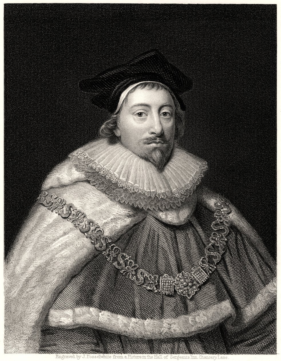 Sir Edward Coke, Recorder von London, 19. Jahrhundert von J. Posselwhite