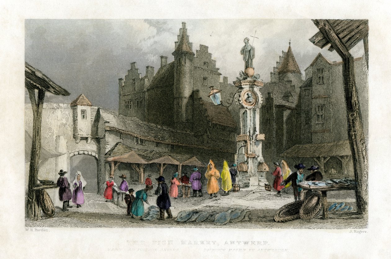 Der Fischmarkt, Antwerpen, Belgien von J. Rogers