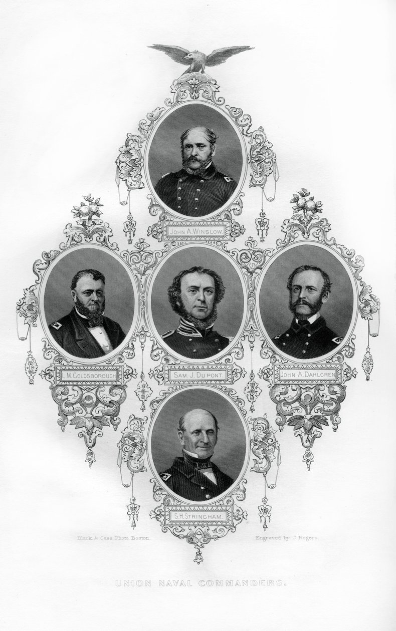 Union-Bürgerkriegsadmirale Winslow, Goldsborough, Du Pont, Dahlgren und Stringham, 1862-1867 von J. Rogers