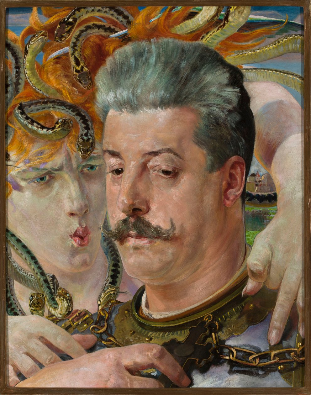 Porträt von Tadeusz Błotnicki mit Medusa von Jacek Malczewski