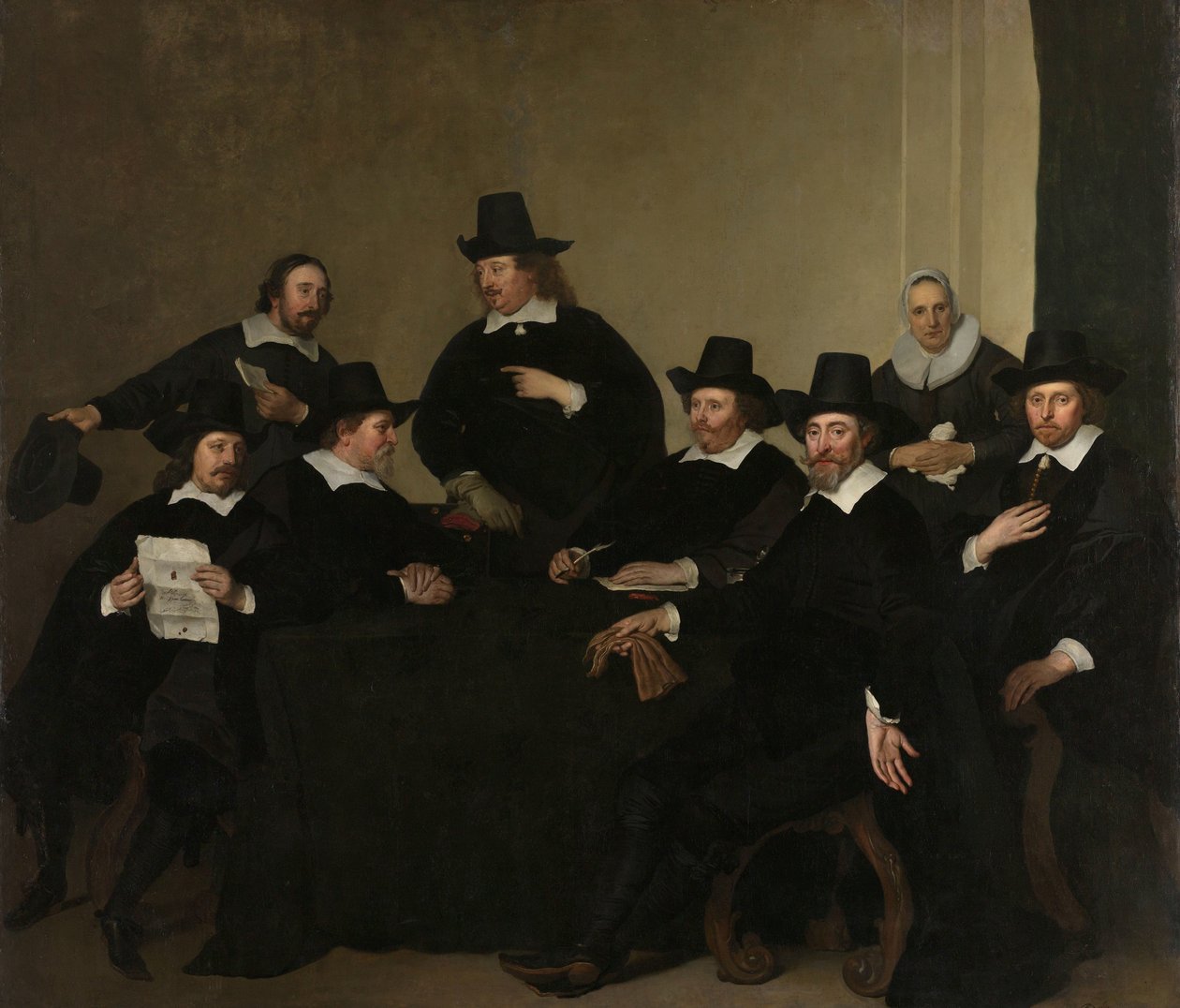 Regenten des Nieuwe Zijds Instituts für die Außenhilfe der Armen, Amsterdam, ca. 1650 von Jacob Adriaensz. Backer