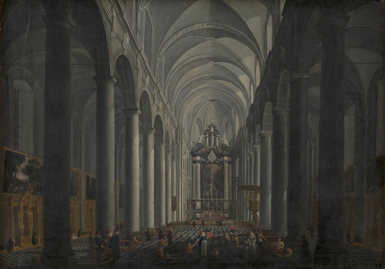 Innenraum der Jesuitenkirche in Brügge von Jacob Balthasar Peeters