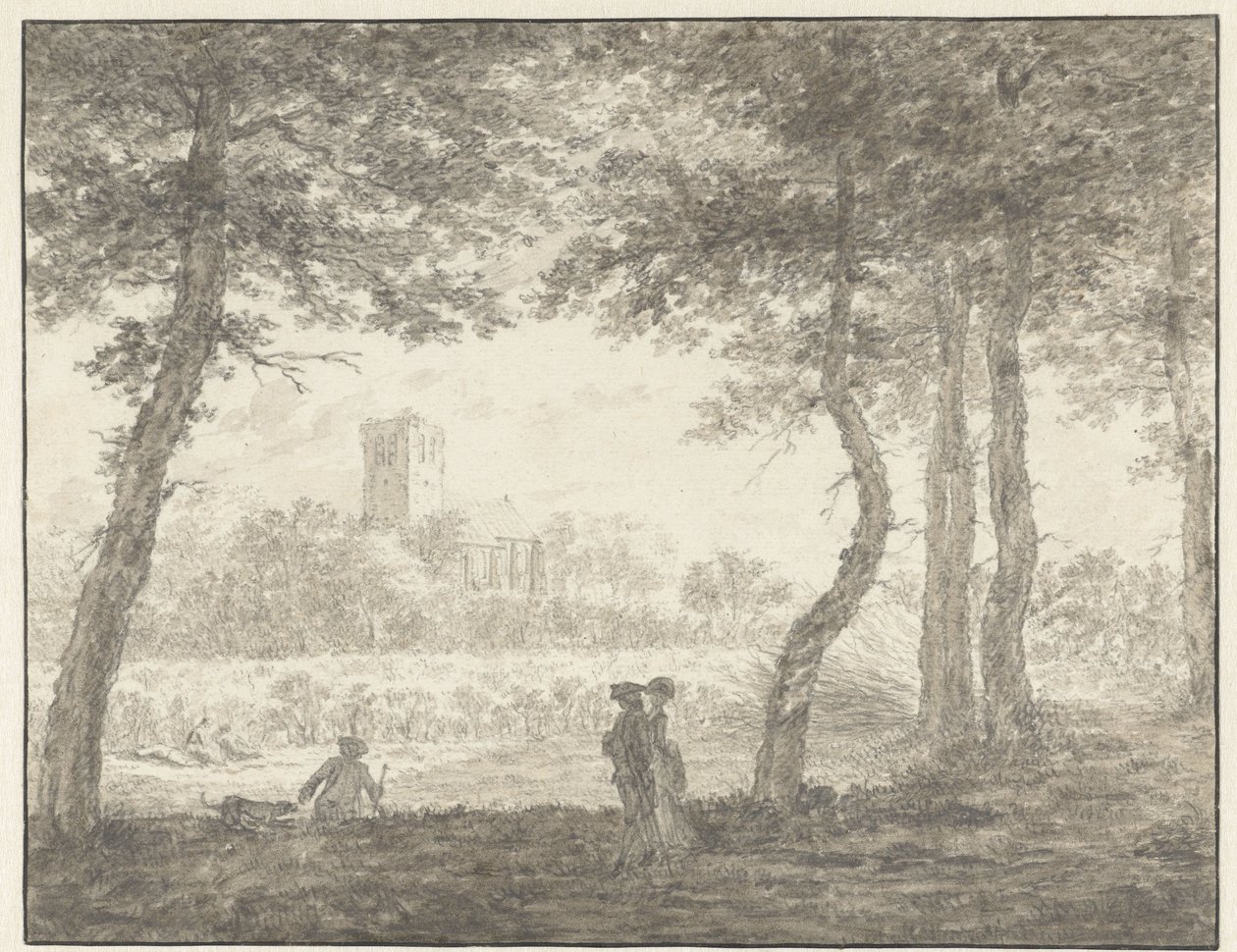 Muiderberg, von der Hooge Weg aus gesehen von Jacob  Cats