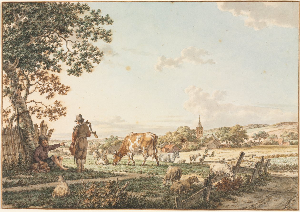 Pastorale Landschaft mit Dorf von Jacob Cats