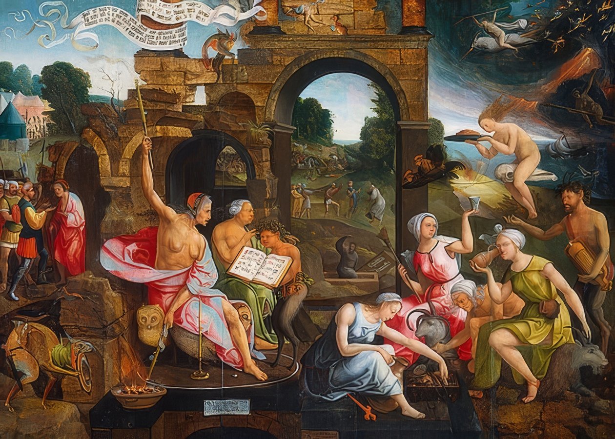 Saul und die Hexe von Endor von Jacob Cornelisz van Oostsanen