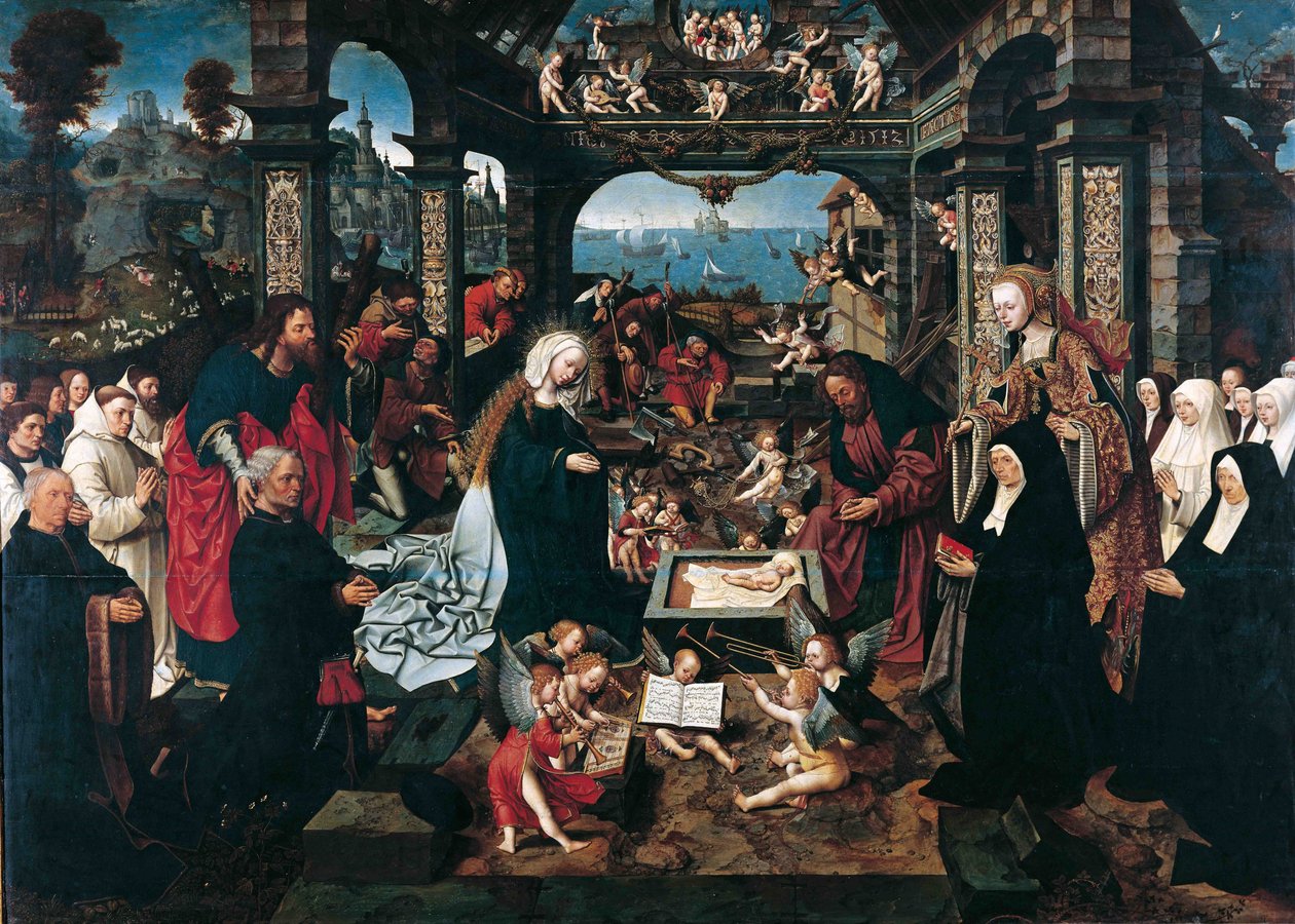 Die Geburt Christi - Jacob Cornelisz van Oostsanen von Jacob Cornelisz van Oostsanen