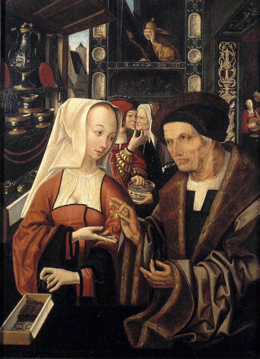 Der Brillenverkäufer von Jacob Cornelisz van Oostsanen