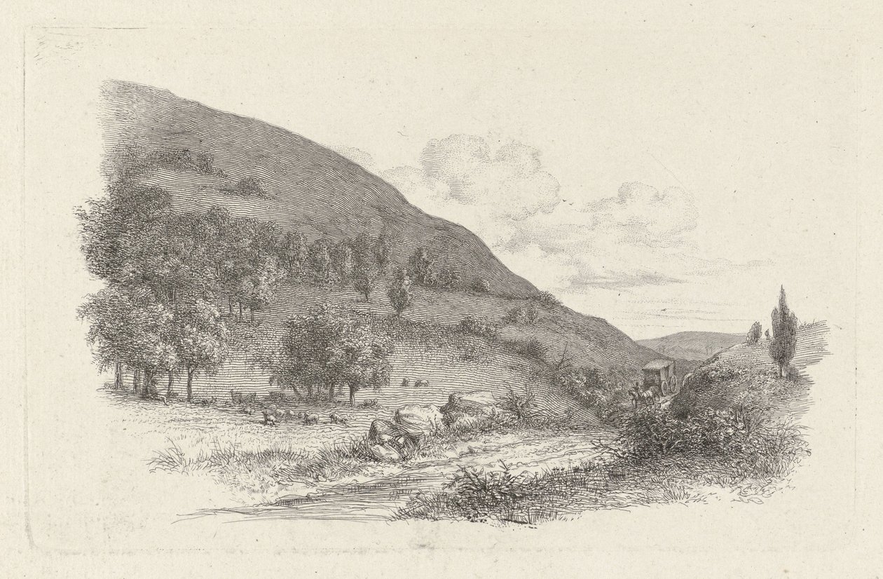 Kutsche in einer Landschaft von Jacob Ernst Marcus