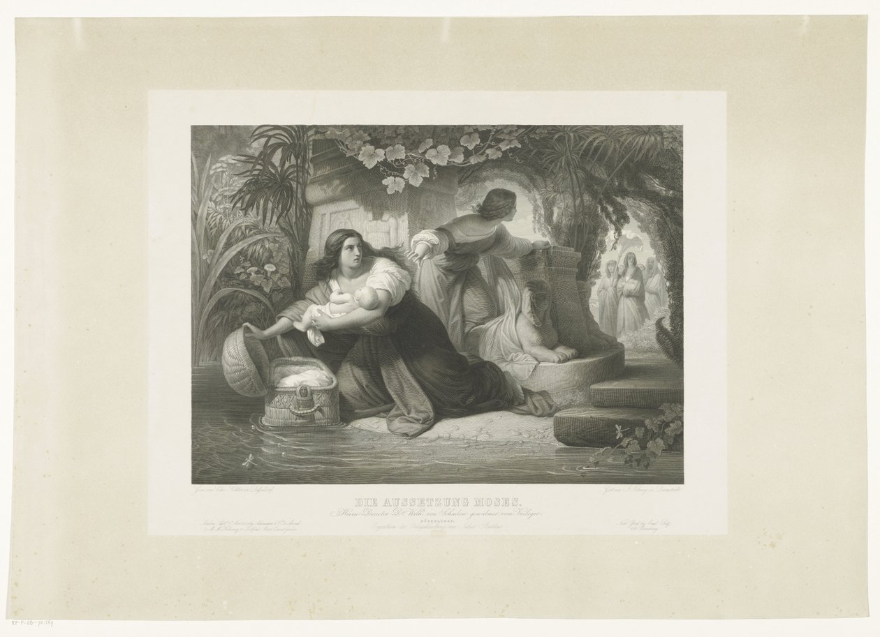 Moses wird in das Binsenkörbchen gelegt von Jacob Felsing