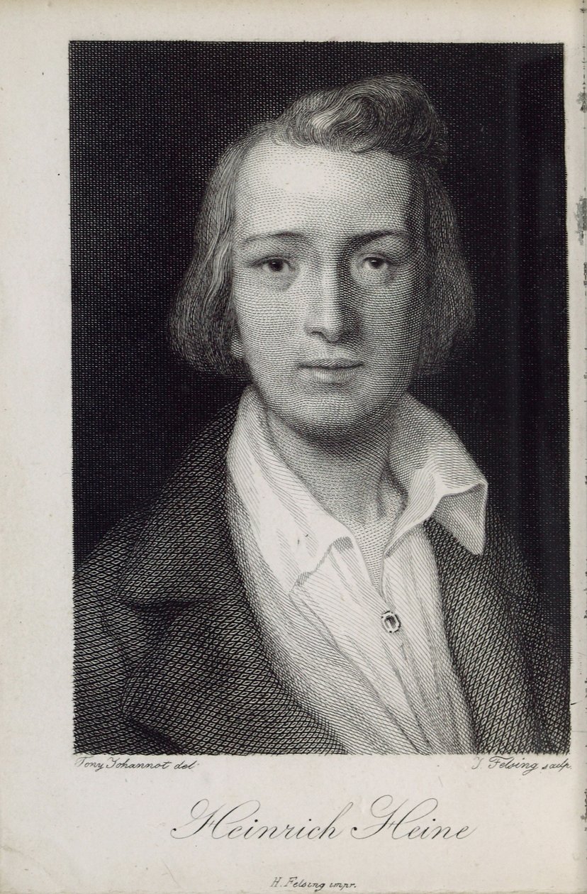 Porträt des Dichters Heinrich Heine 1797-1856, 1850 von Jacob Felsing