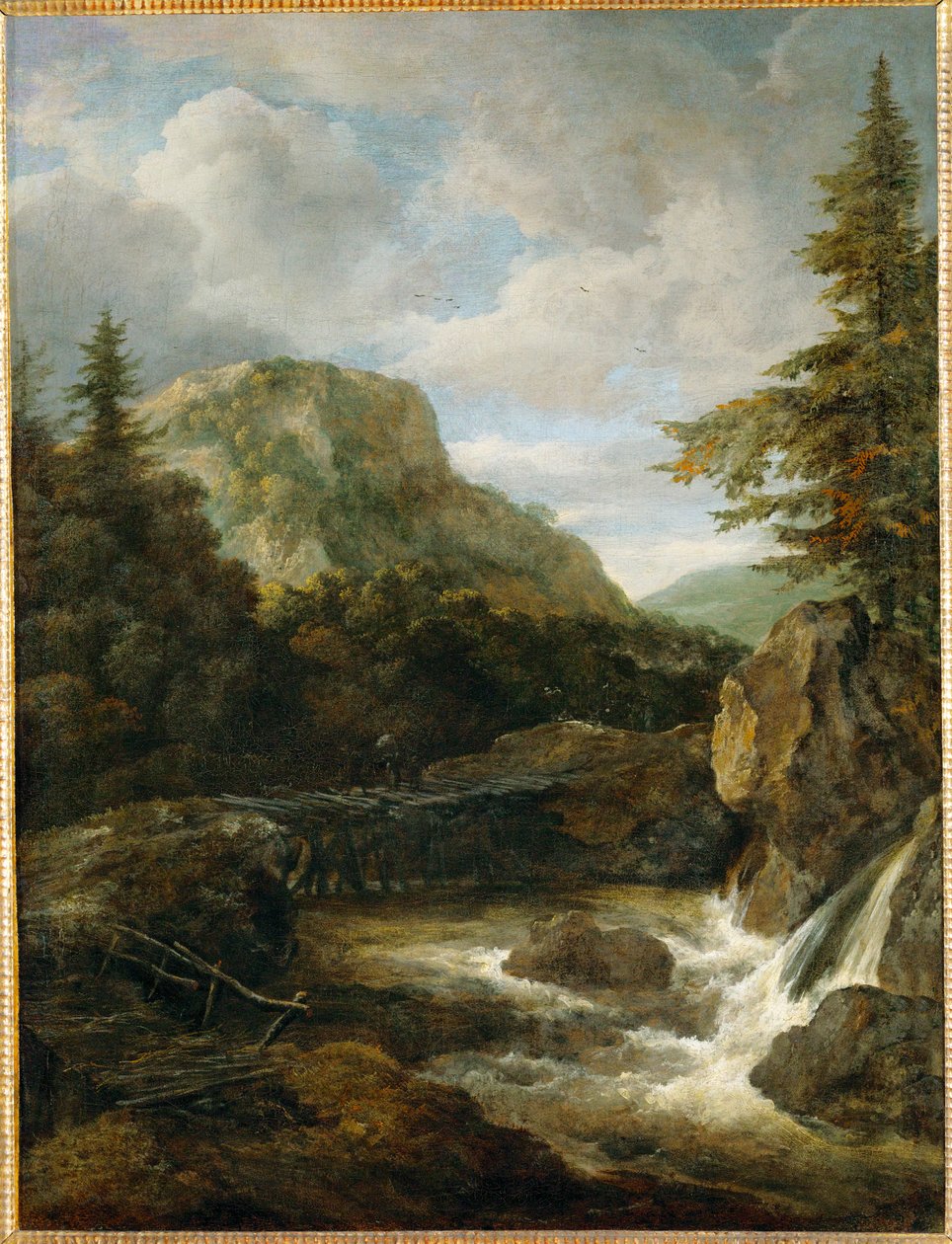 Berglandschaft mit Wasserfall von Jacob Isaaksz. or Isaacksz. van Ruisdael