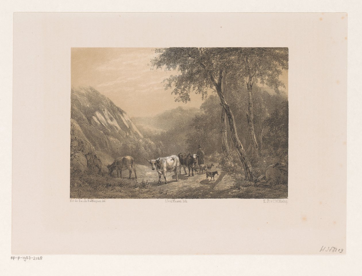 Hirte mit Herde in den Bergen von Jacob Jan van der Maaten