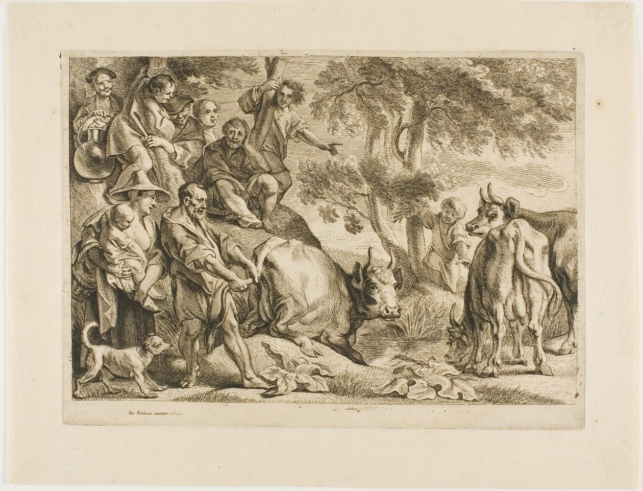 Der Meister zieht die Kuh am Schwanz aus dem Graben von Jacob Jordaens