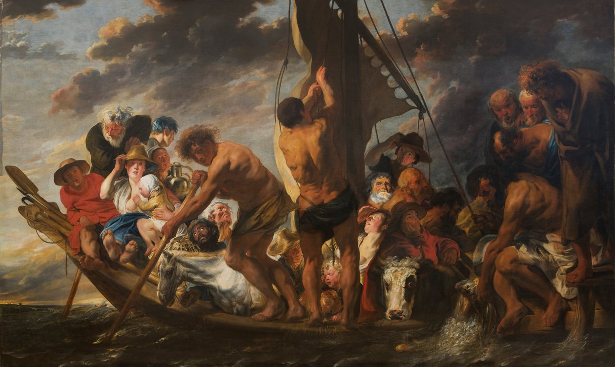 Das Tributgeld. Petrus findet die Silbermünze im Maul des Fisches. Die Fähre nach Antwerpen, 1616-1634 von Jacob Jordaens