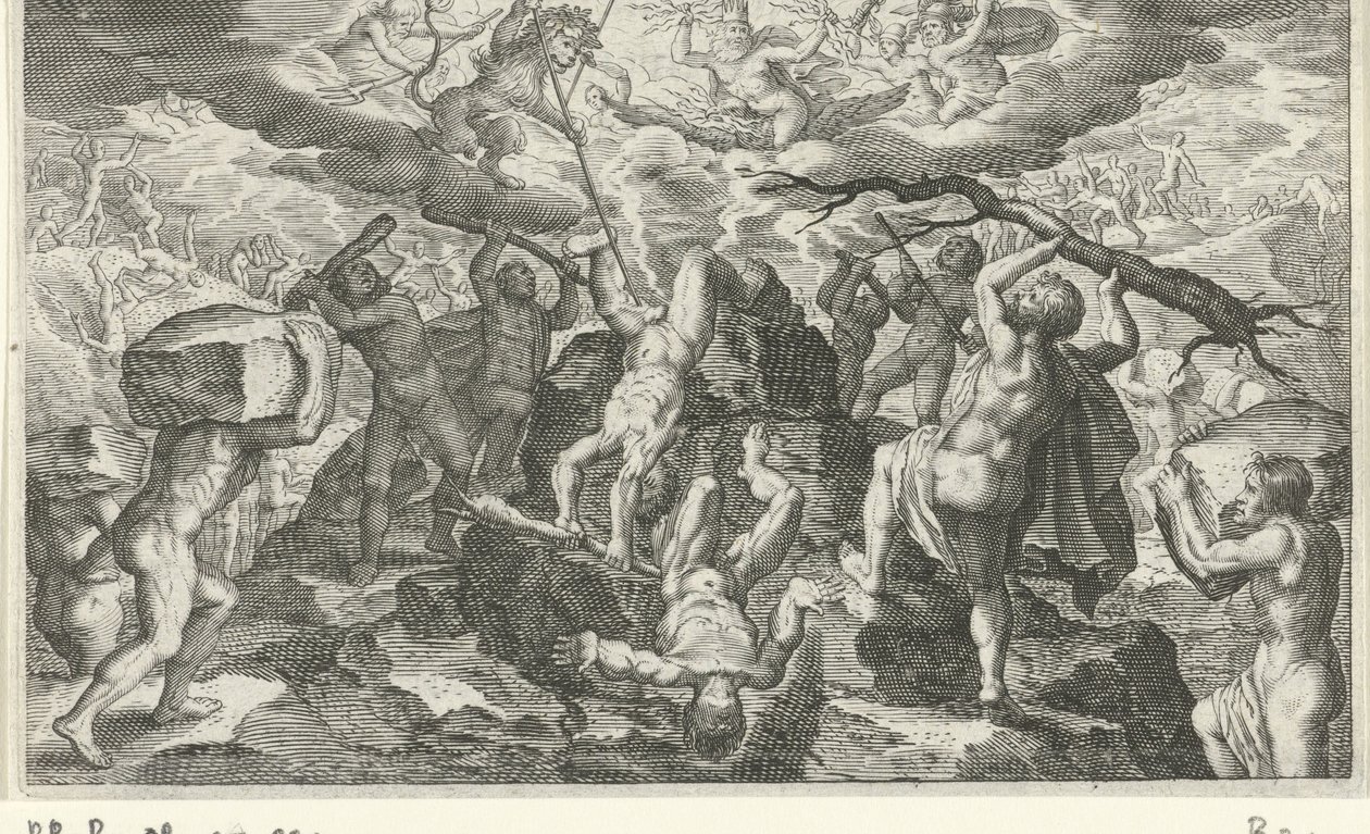 Bacchus hilft die Titanen besiegen von Jacob Matham