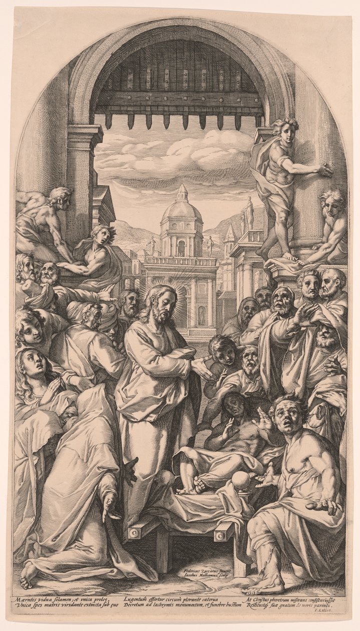 Christus erweckt den toten Sohn der Witwe von Nain von Jacob Matham