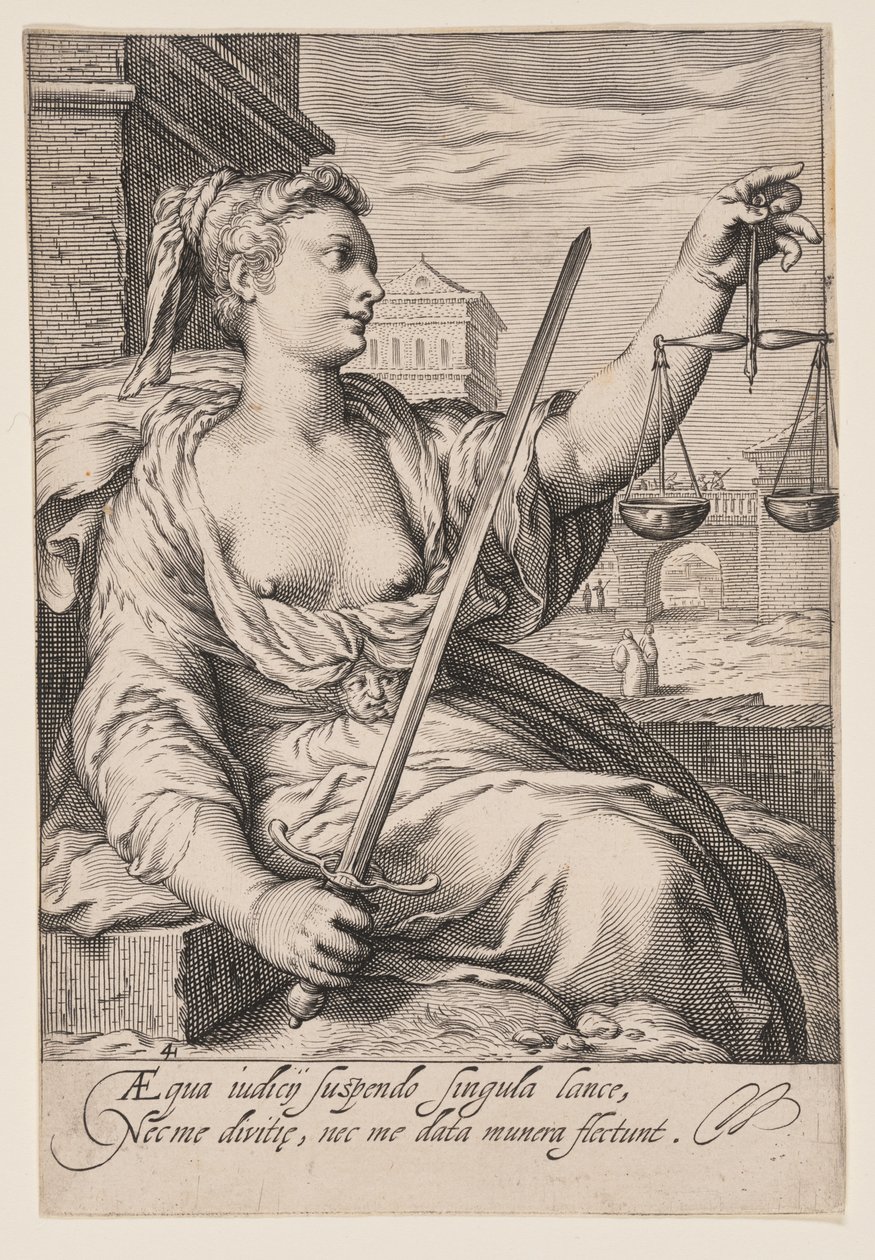 Gerechtigkeit, aus Die Sieben Tugenden von Jacob Matham