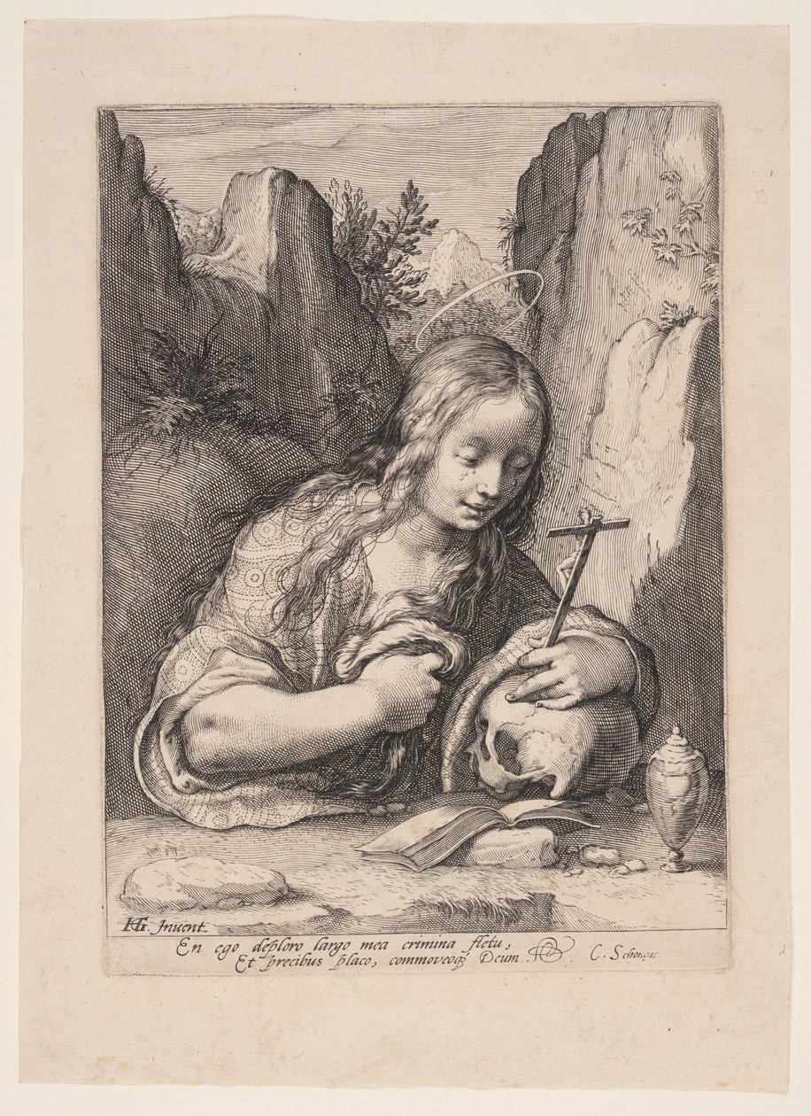 Die reuige Maria Magdalena von Jacob Matham: Kunstdruck