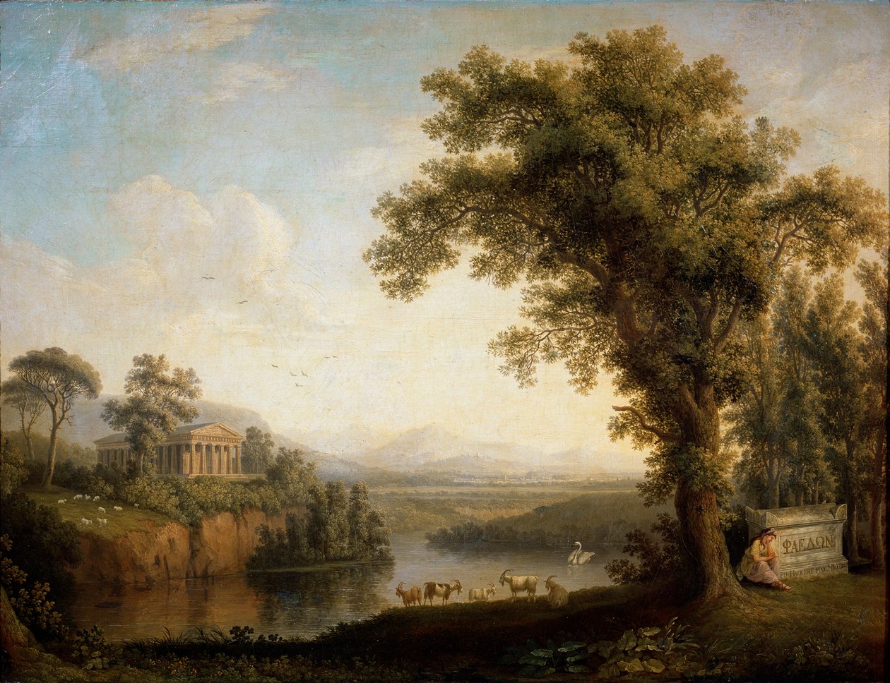 Antike Landschaft mit dem Grabmal des Phaethon, 1785 von Jacob Philip Hackert