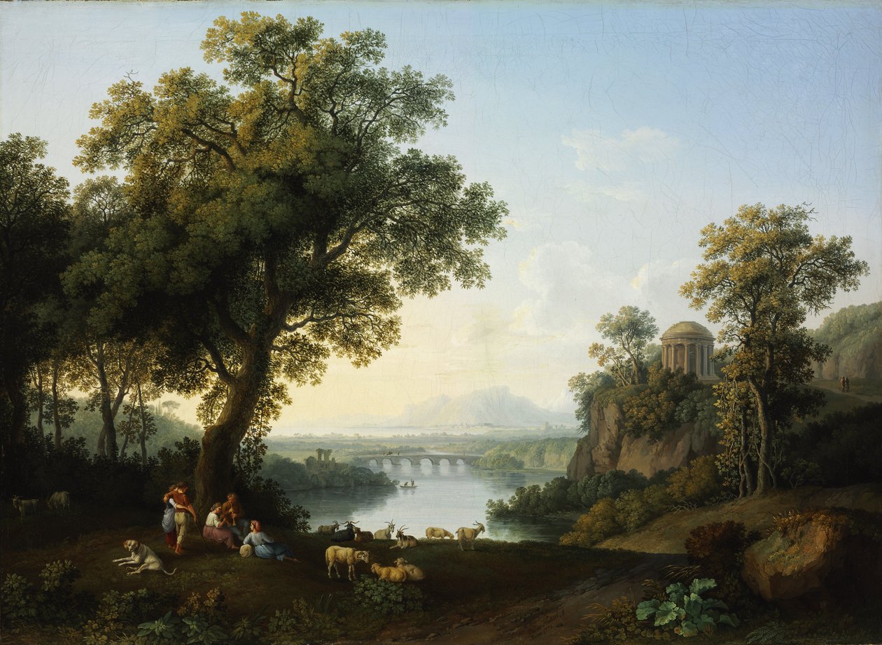 Flusslandschaft von Jacob Philipp Hackert: Kunstdruck kaufen