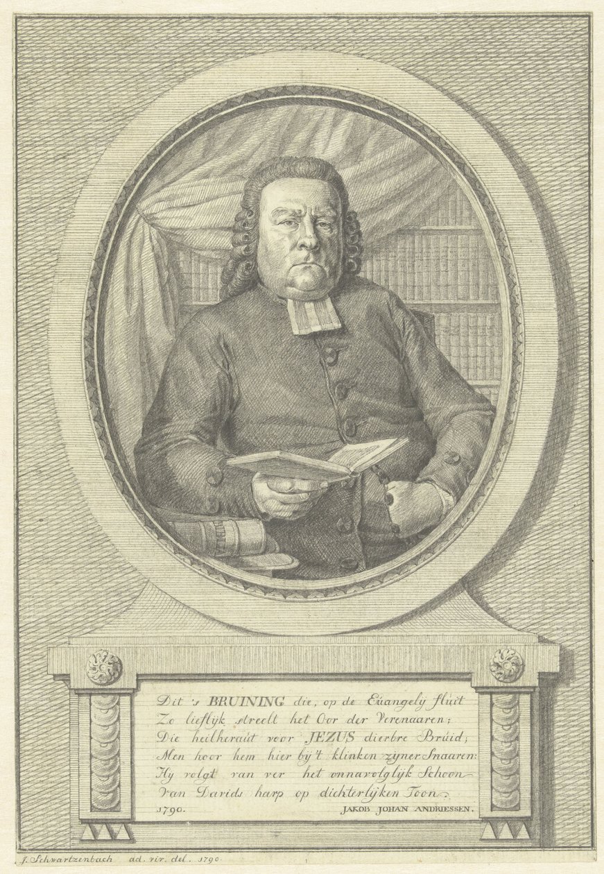 Porträt von Hermanus Adrianus Bruining von Jacob Schwartzenbach