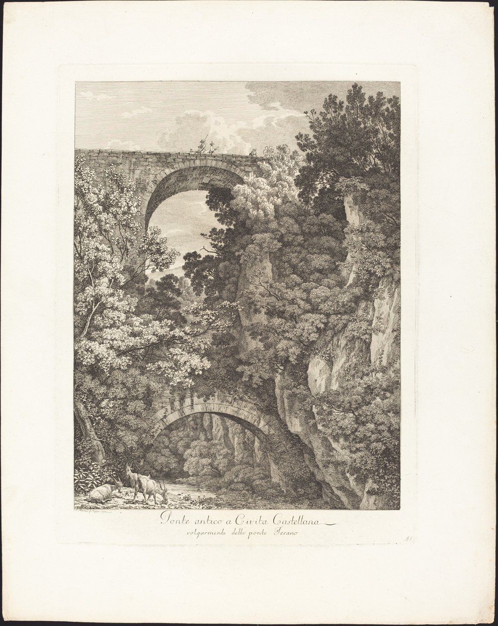Antike Brücke in Civitá Castellana, volkstümlich Ponte Terano genannt von Jacob Wilhelm Mechau