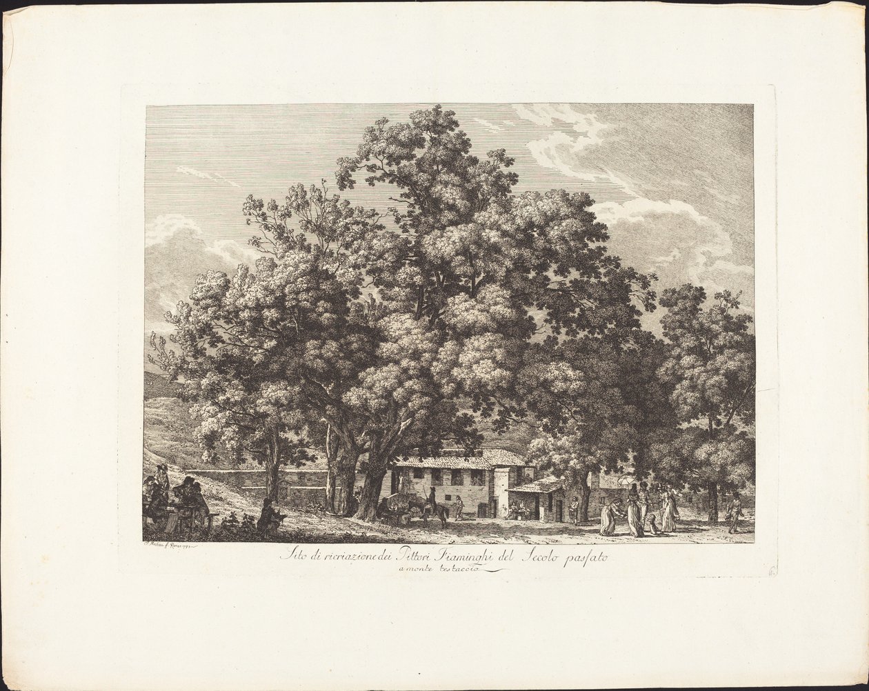 Erholungsort der flämischen Maler des vergangenen Jahrhunderts am Monte Testaccio von Jacob Wilhelm Mechau