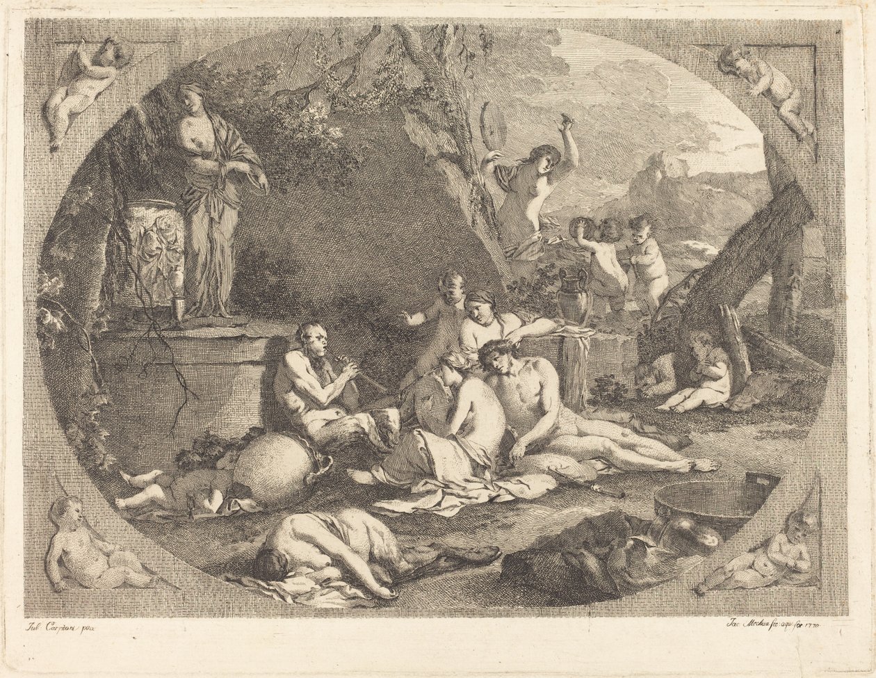 Bacchanal von Jacob Wilhelm Mechau after Giulio Carpioni