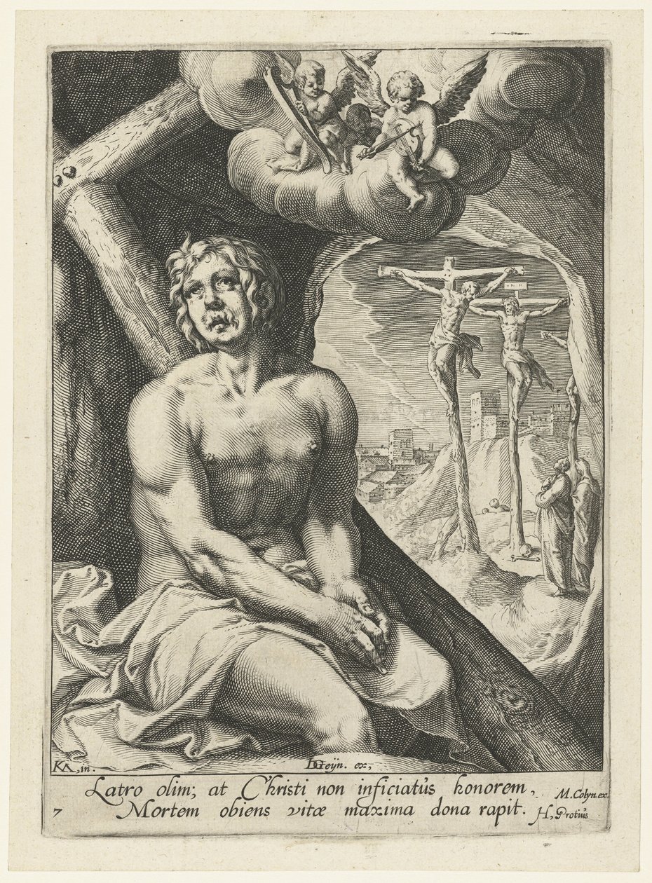 Der gute Mörder als reuiger Sünder von Jacob de Gheyn (II) (workshop of)
