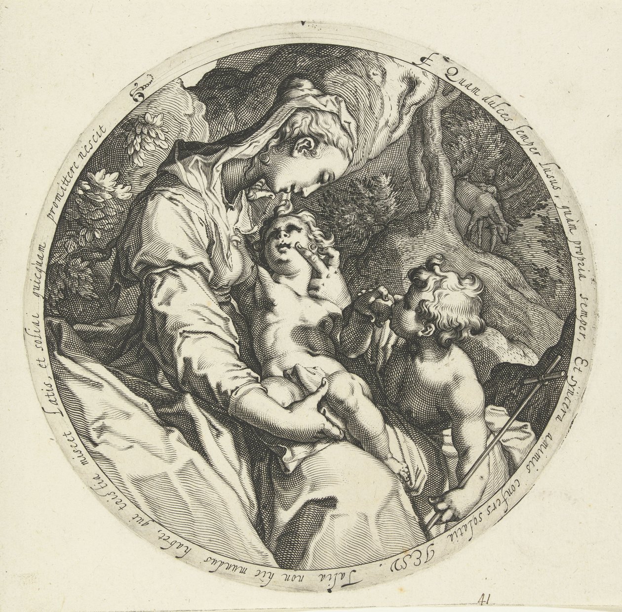 Maria mit Christuskind und Johannes dem Täufer von Jacob de Gheyn (II) (workshop of)