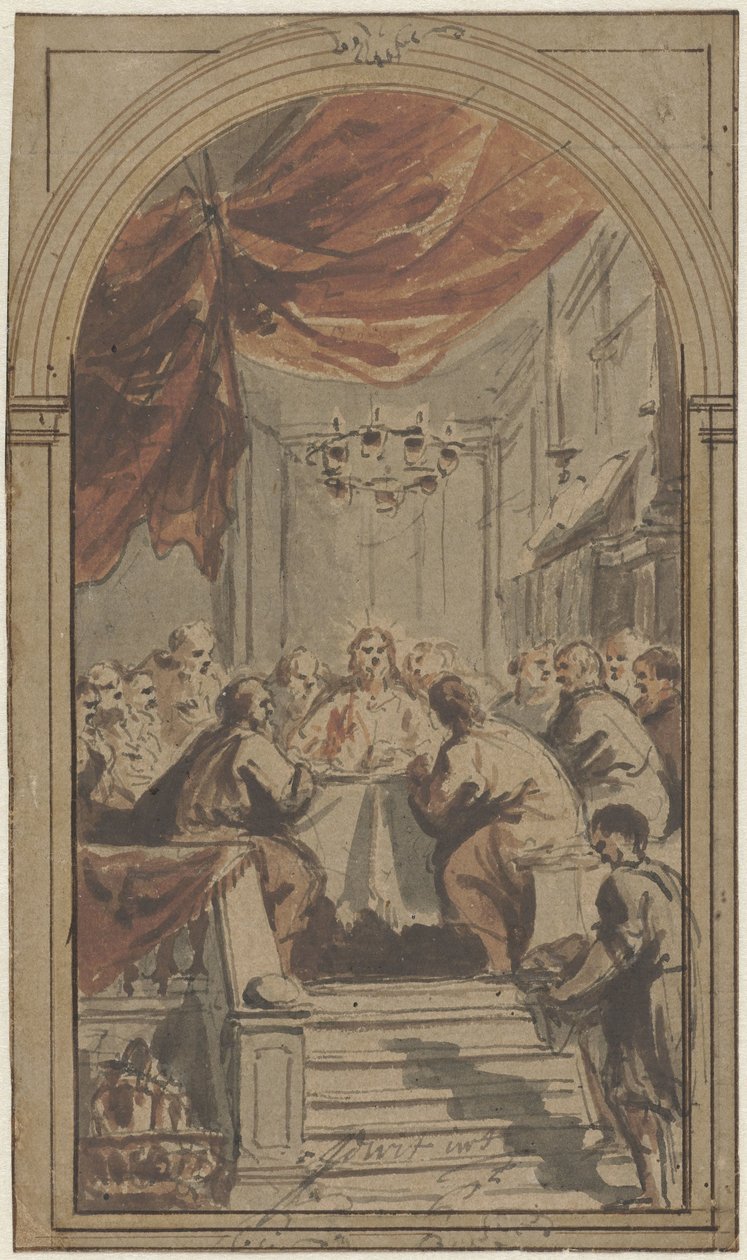 Das Heilige Abendmahl, dargestellt im Obergemach von Jacob de Wit