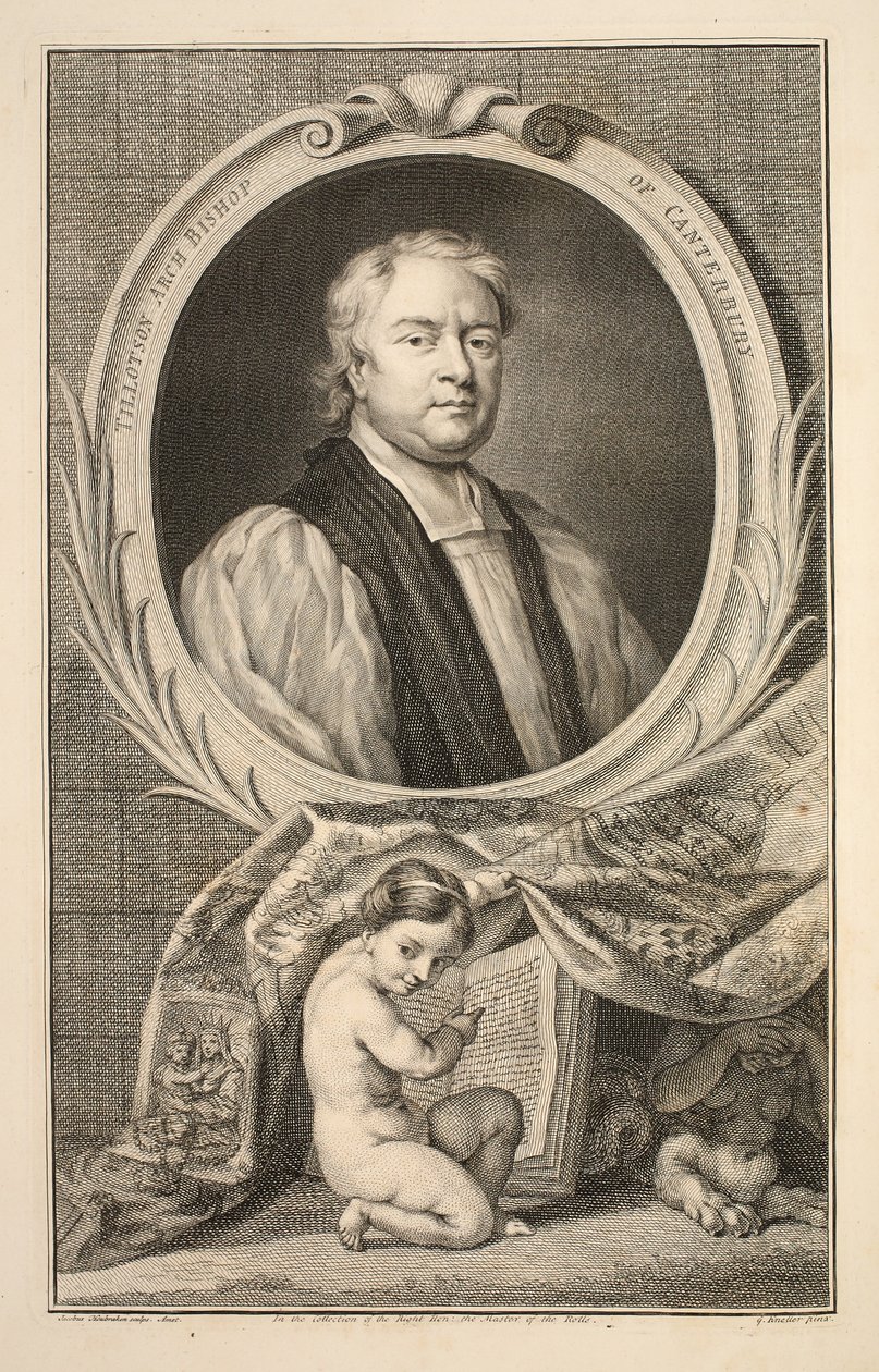 Porträt von Tillotson, Erzbischof von Canterbury, Illustration aus 