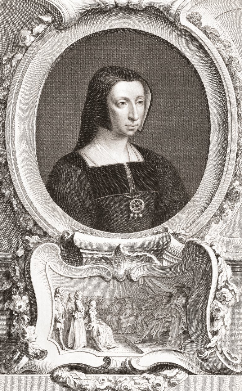 Louise von Savoyen (1476-1531), französische Adlige und Regentin, Herzogin von Auvergne und Bourbon, Herzogin von Nemours und Mutter von König Franz I. von Jacobus and Vertue George Houbraken