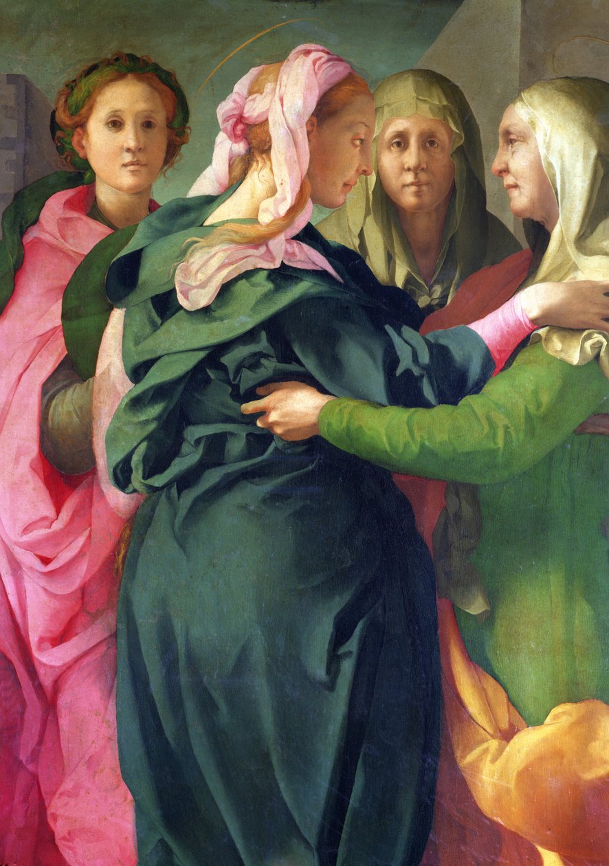 Die Heimsuchung (Detail) von Jacopo Pontormo: Kunstdruck