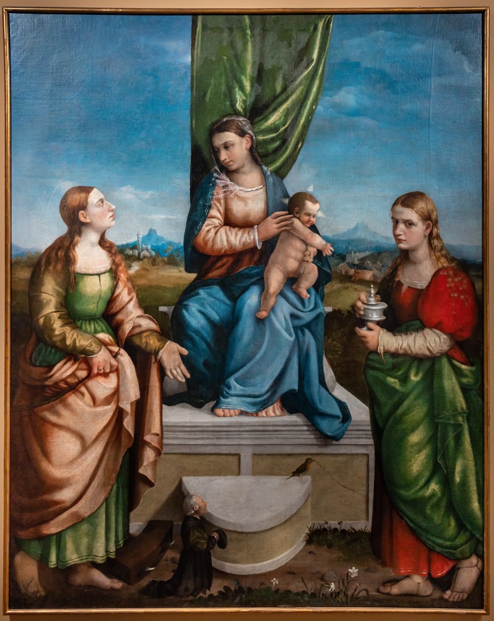 Thronende Madonna mit Jesuskind zwischen den Heiligen Katharina und Maria Magdalena, drittes Jahrzehnt des 16. Jahrhunderts von Jacopo (1510 92) Bassano