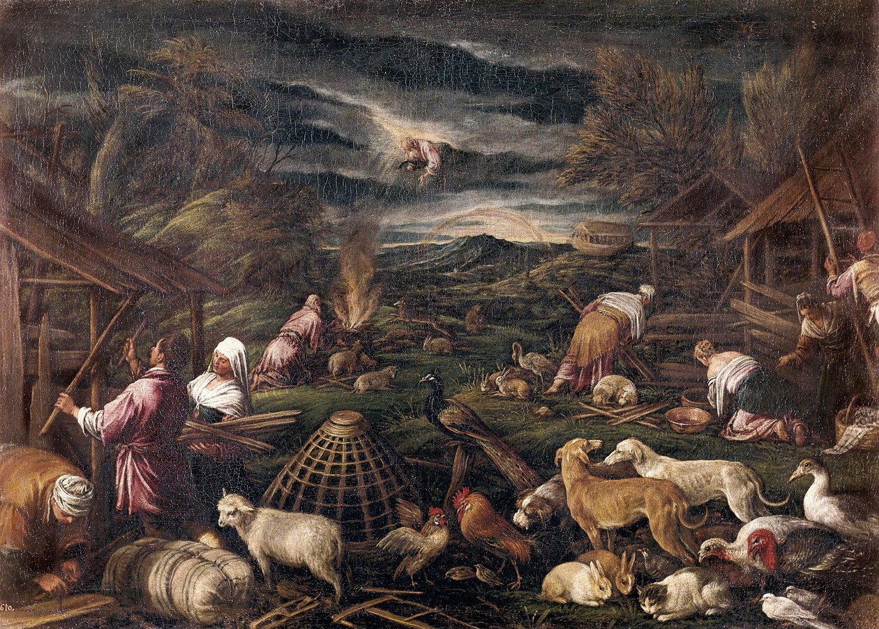 Noah nach der Sintflut. Gemälde von Jacopo da Ponte, genannt Jacopo Bassano (1515-1592) von Jacopo Bassano