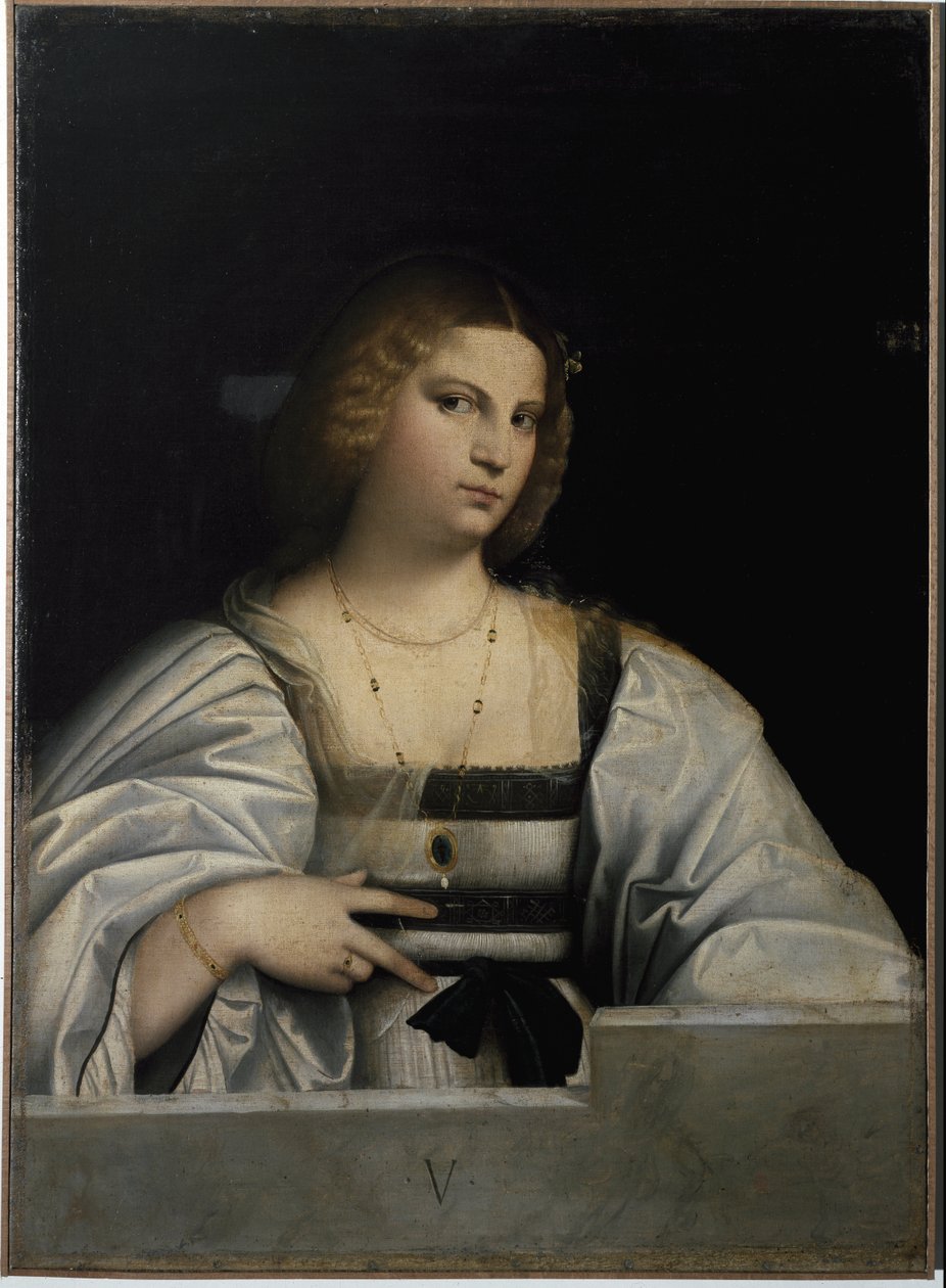 Porträt einer Dame, Allegorie der Jungfräulichkeit von Jacopo (c.1480 1528) Palma