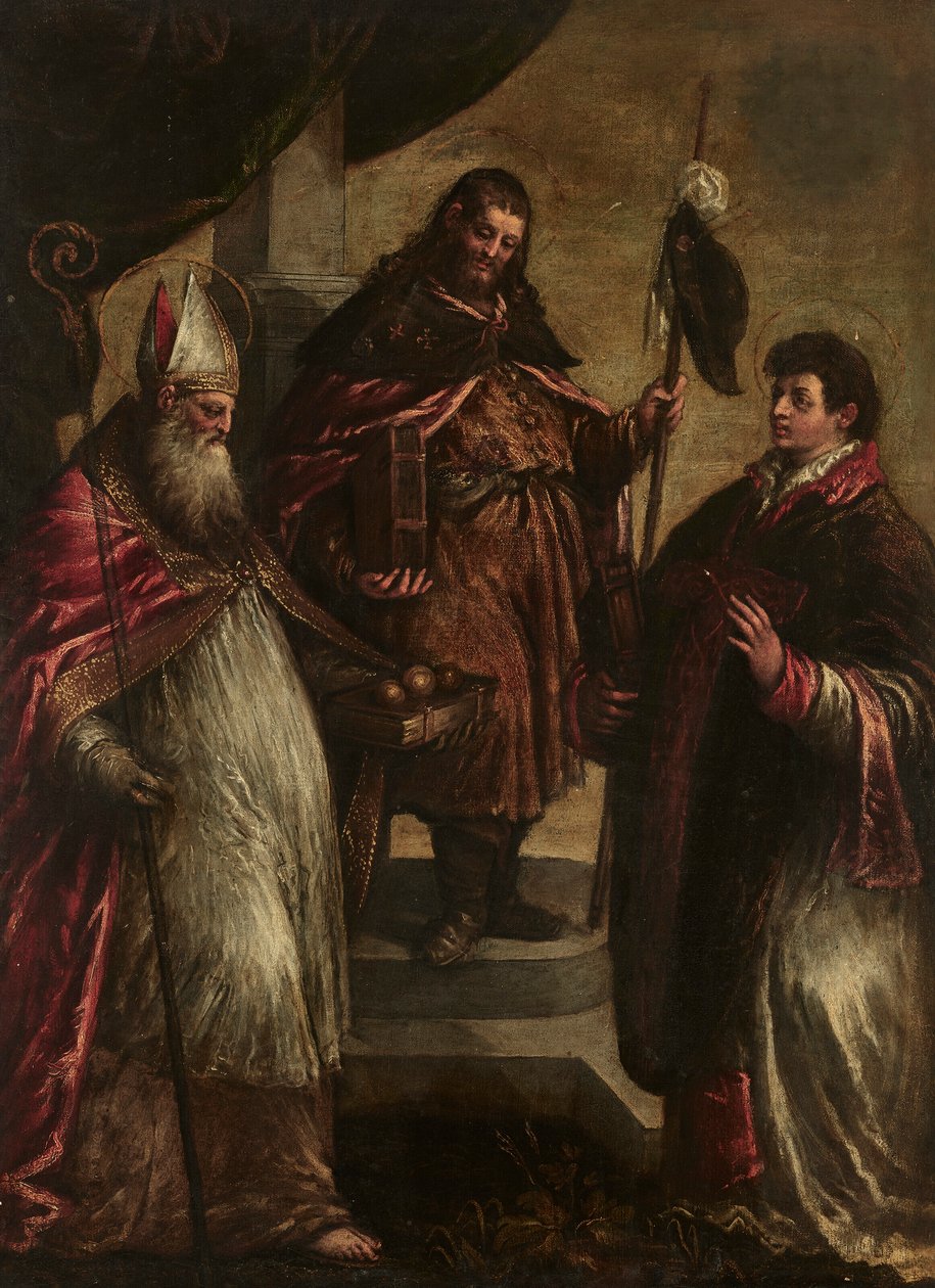 Heilige Jakobus der Ältere, Nikolaus und Laurentius von Jacopo Bassano