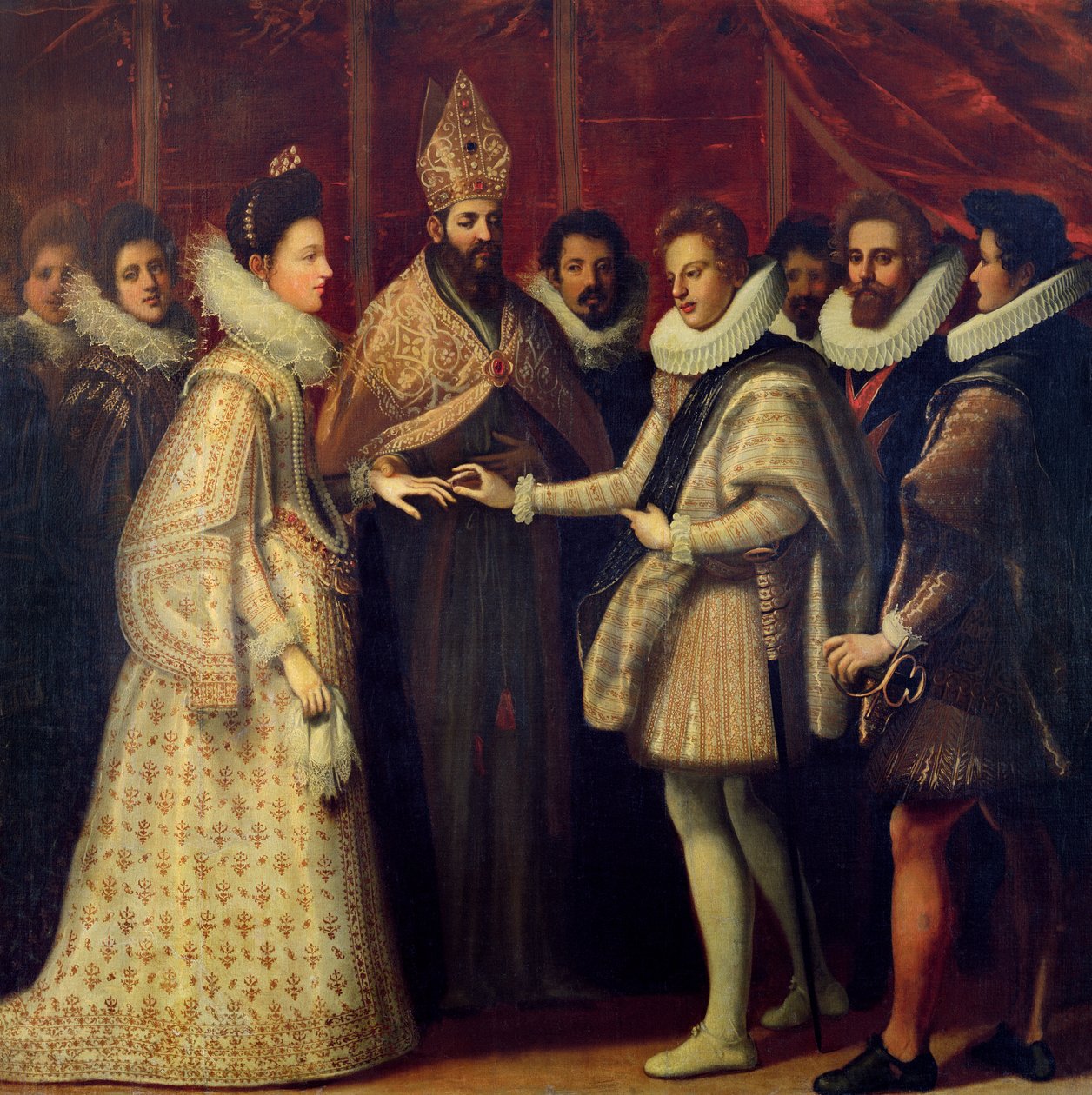 Die Hochzeit von Catherine de Medici (1519-98) und Henri II (1519-59) 1533 von Jacopo Chimenti Empoli