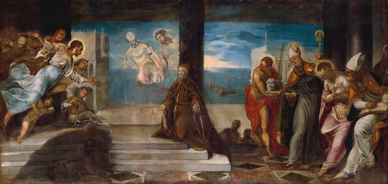 Doge Alvise Mocenigo dem Erlöser vorgestellt, ca. 1577 von Jacopo Robusti Tintoretto