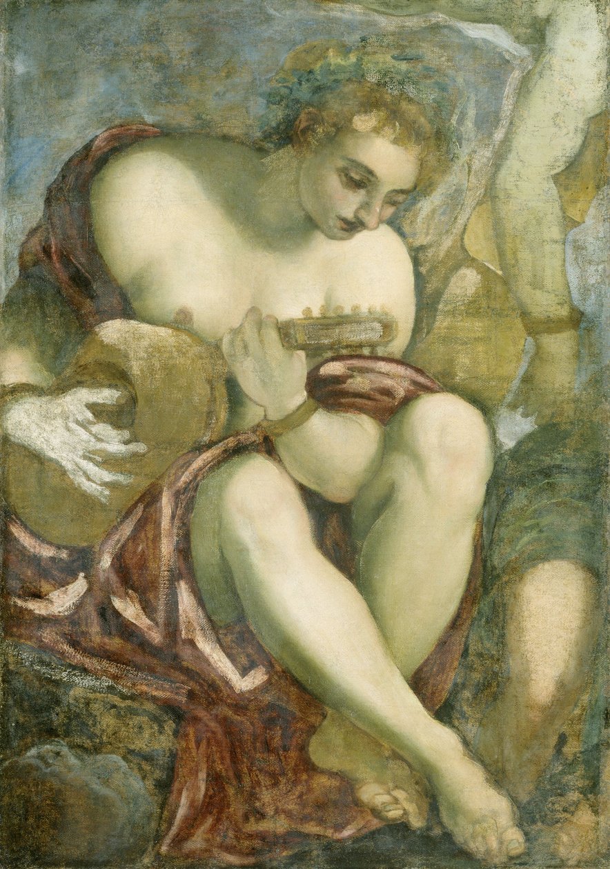 Muse mit Laute von Jacopo Robusti Tintoretto