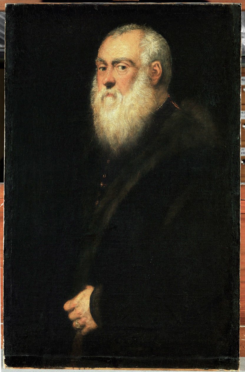 Porträt eines älteren Mannes mit weißem Bart von Jacopo Robusti Tintoretto