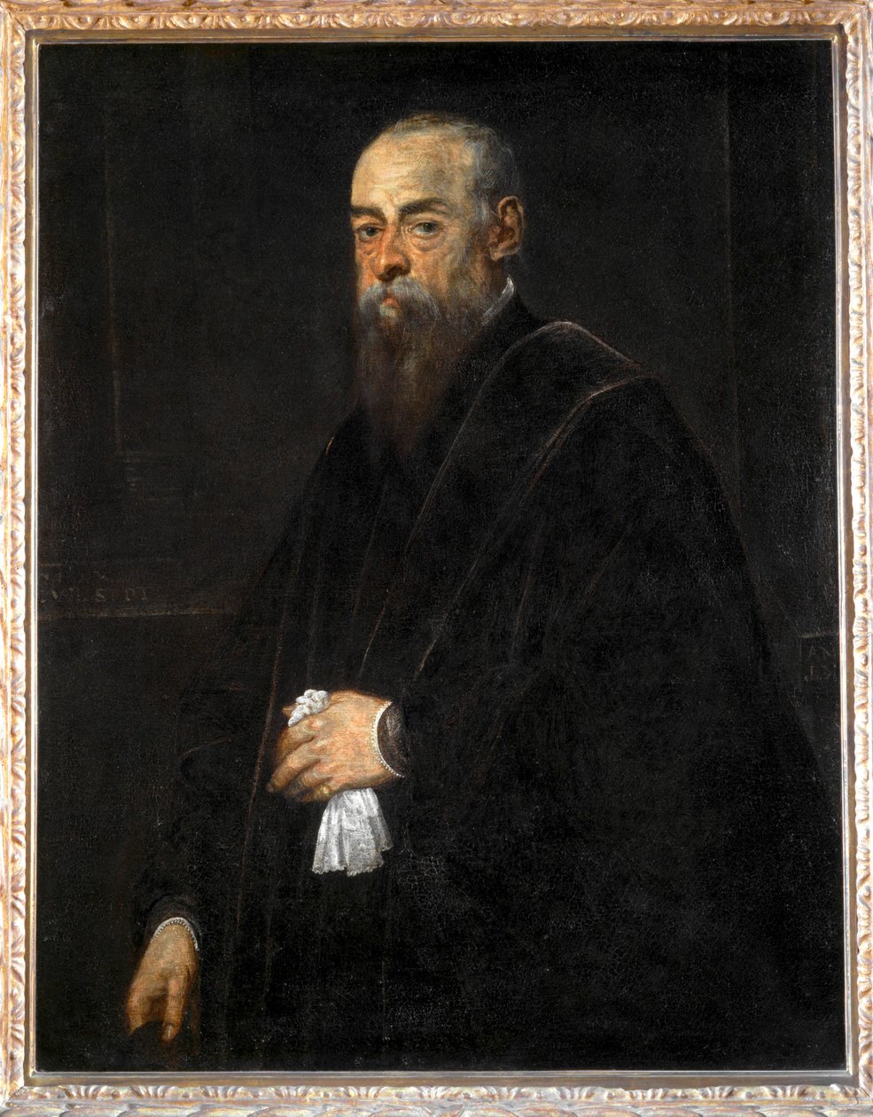 Porträt eines alten Mannes mit Taschentuch von Jacopo Robusti Tintoretto