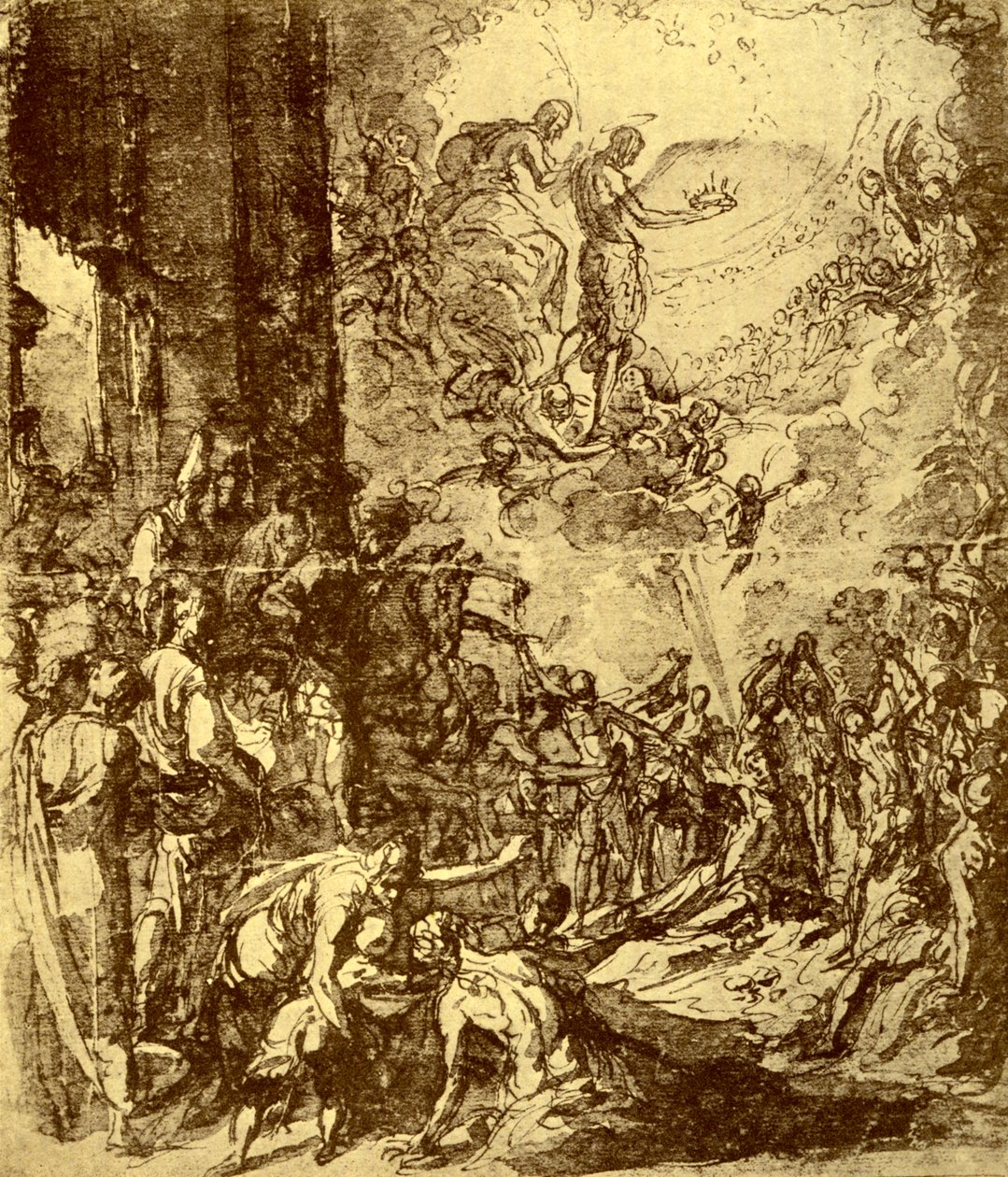 Studie für das Martyrium des heiligen Stephanus, 1913 von Jacopo Robusti Tintoretto