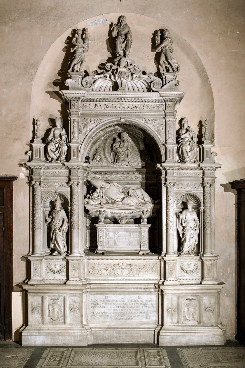 Grabdenkmal zu Ehren von Kardinal Ascanio Maria Sforza (Marmorskulptur, 1505-1507) von Jacopo Sansovino