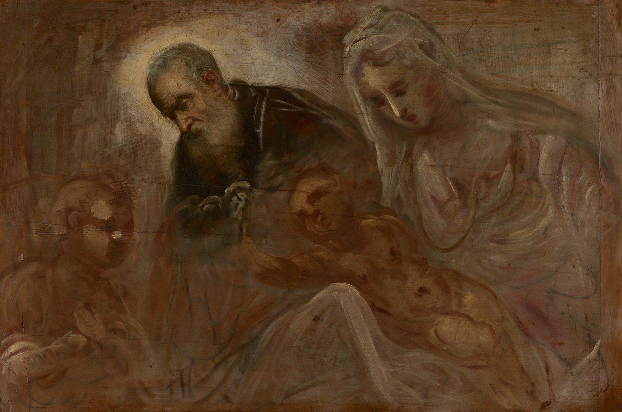 Die Heilige Familie mit dem jungen Johannes dem Täufer von Jacopo Tintoretto