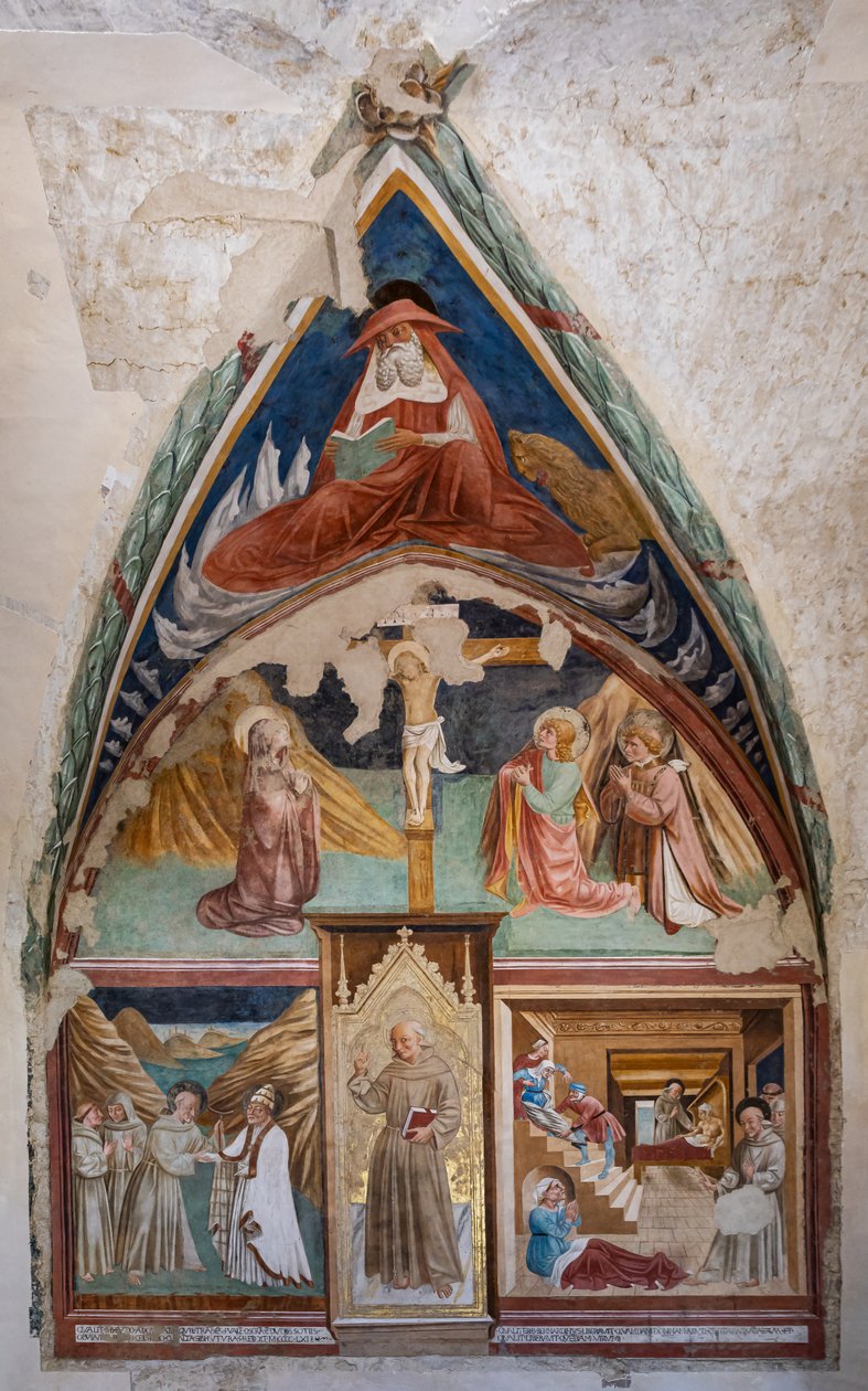 Geschichten von S. Bernardino und Heiligen, Kirche des Heiligen Franziskus, Kapelle des Heiligen Bernardino von Siena von Jacopo Vincioli
